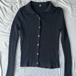 UNIQLO Merino Ribbed Polo Cardigan